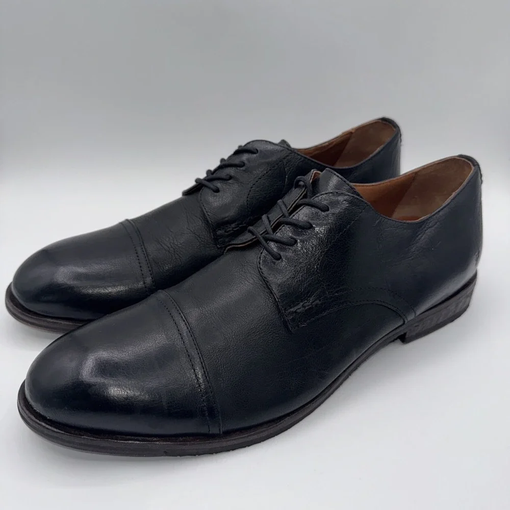 Frye Grant Oxfords Men's Size‎ 13 Black Leather Cap Toe